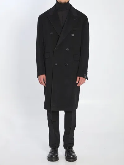 Tagliatore Pino Lerario Doublebreasted Coat In Black