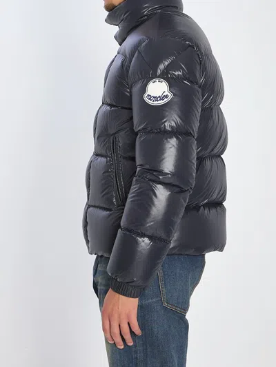 Moncler Black Dervox Short Down Jacket In Blue