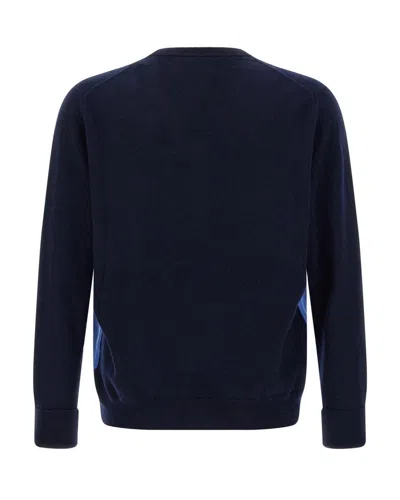 Ballantyne Argyle Pattern Sweater In Blue