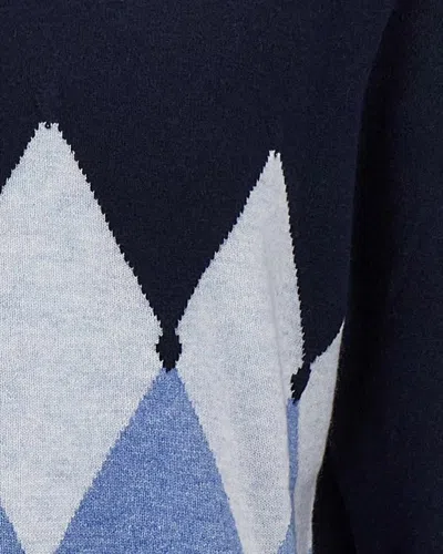 Ballantyne Argyle Pattern Sweater In Blue