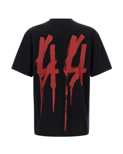 44 Label Group Drip Risk Red T-shirt In Black