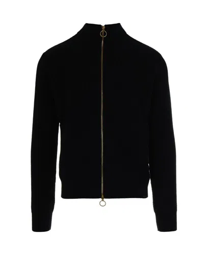 Paul & Shark Blue Full-zip Cardigan In Black