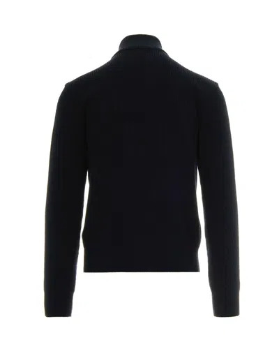 Paul & Shark Blue Full-zip Cardigan In Black
