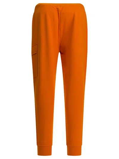 C.p. Company Fleece Cargo Sweatpants Elastic Waistband In Black