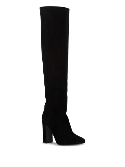 Dolce & Gabbana Chain-embellished Block-heel Boots In Black