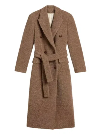 Golden Goose Journey Ws Double Breasted Coat With Detachable Belt Casentino Wool In Gray
