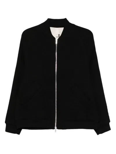 Barena Venezia Zip-front Ribbed Jacket In Black