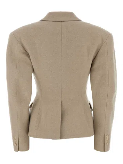 The Andamane Tailored Wool Blazer Structured Shoulders In Neutral