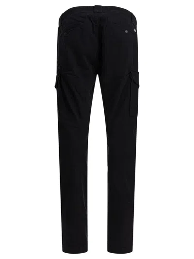 C.p. Company Signature Lens Straight-leg Cargo Pants In Black