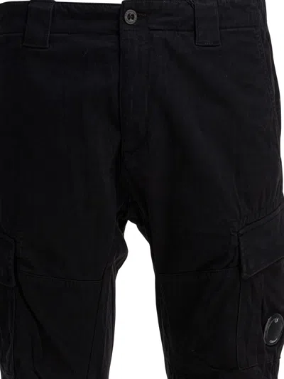 C.p. Company Signature Lens Straight-leg Cargo Pants In Black