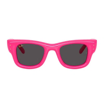 Ray Ban Unisex Wayfarer Puffer Square Sunglasses, Rb4940 In Pink