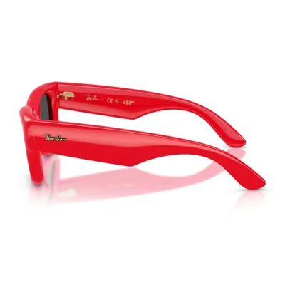 Ray Ban Unisex Wayfarer Puffer Square Sunglasses, Rb4940 In Red