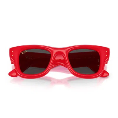 Ray Ban Unisex Wayfarer Puffer Square Sunglasses, Rb4940 In Red