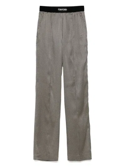 Tom Ford Polka-dot Trousers In Gray