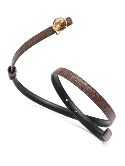 Etro Pegaso-buckle Reversible Belt In Brown