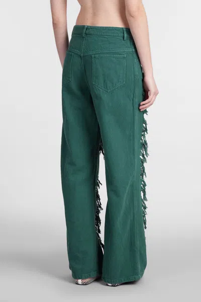 Christopher Esber Lace Jeans Featuring Distressed Finish In Green