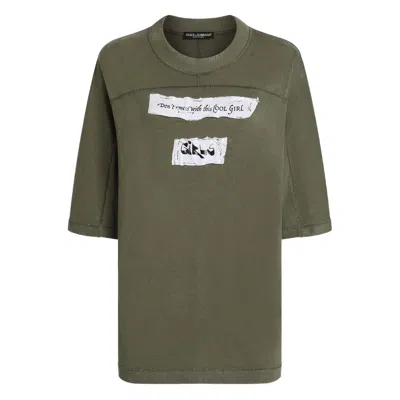 Dolce & Gabbana Cotton Jersey T-shirt In Green