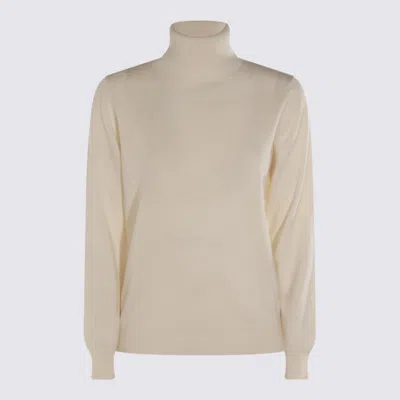 Malo Long Sleeve Turtleneck Knitwear Top In Neutral