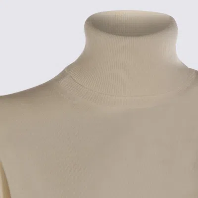 Malo Long Sleeve Turtleneck Knitwear Top In Neutral