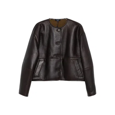 Soeur Buttoned Leather Jacket In Black