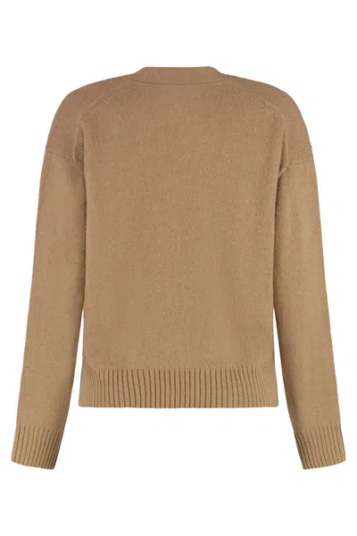 Polo Ralph Lauren Logo Embroidery Cardigan In Brown