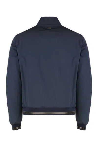 Paul & Shark Waterproof Jacket With High Collar And Pockets In Blue