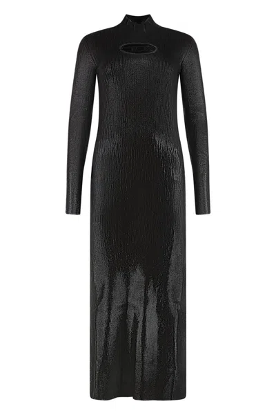 Diesel Black Shiny M-zary Dress Women In Black
