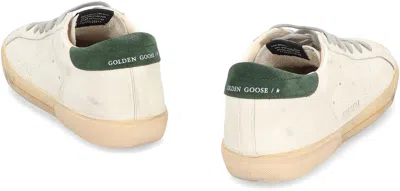 Golden Goose Super Star Leather Upper Toe And Tongue Suede Heel Sneakers Grey In White