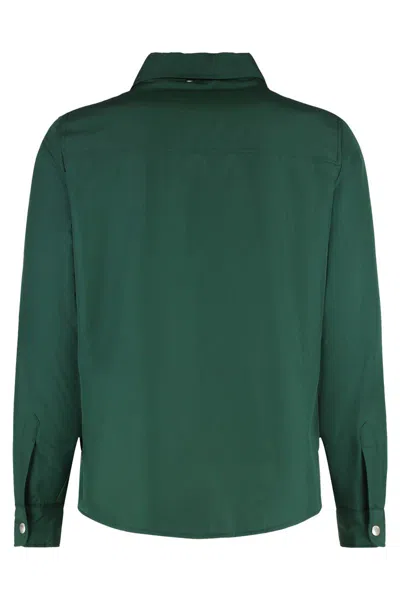 Slowear Technical Fabric Overshirt In Green