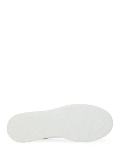 Alexander Mcqueen White Leather Sneakers With Lilac Leather Heel In White