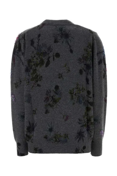 Blumarine Printed Wool Blend Oversize Cardigan In Black