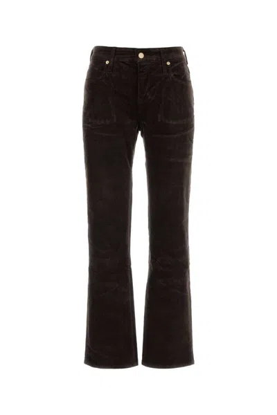 7 For All Mankind Chocolate Corduroy Calie Pant In Black