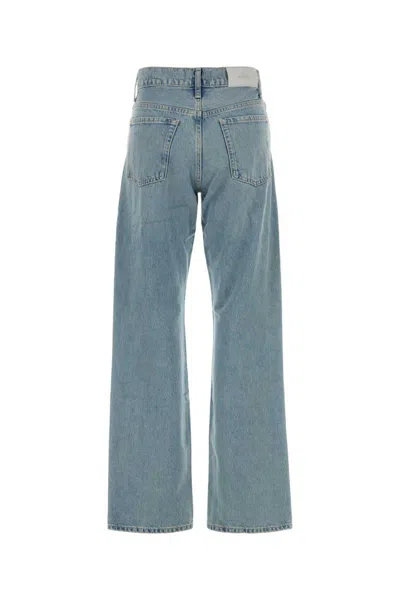 7 For All Mankind Wide-leg Faded Wash Denim Jeans In Blue