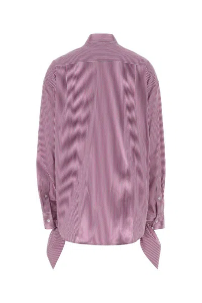 Balenciaga Striped Long Sleeve Top For Casual Wear In Pink