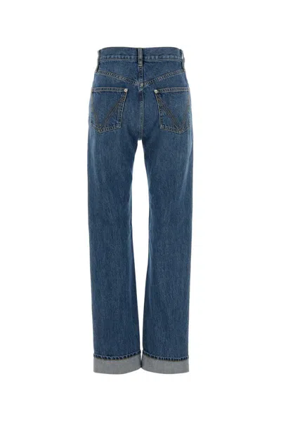 Bottega Veneta Five-pocket Denim Trousers Featuring Rolled Cuffs In Blue