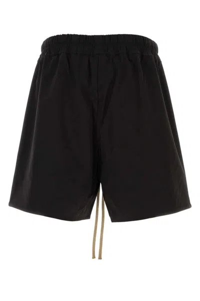 Fear Of God Drawstring Elastic Waistband Wool Shorts In Black