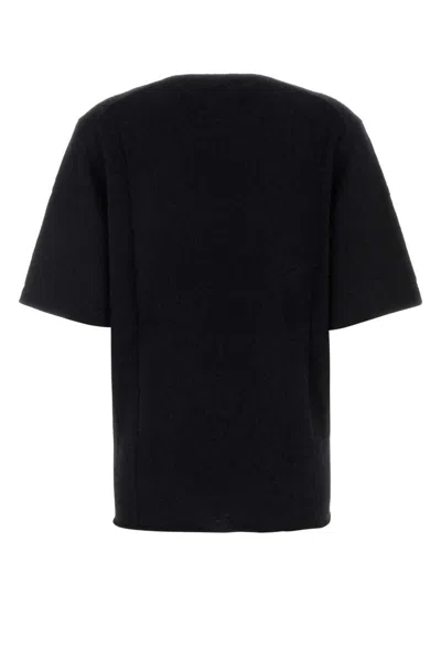 Loulou Studio Raven Short Sleeve Wool Blend Sweater In Black
