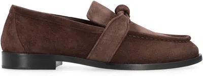 Bottega Veneta Brown Suede Astaire Loafers In Brown
