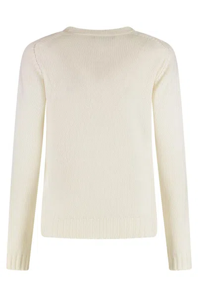 Fabiana Filippi Wool-blend Crew-neck Sweater In White