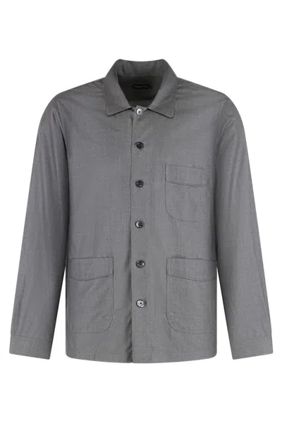 Tom Ford Silk Shirt In Gray