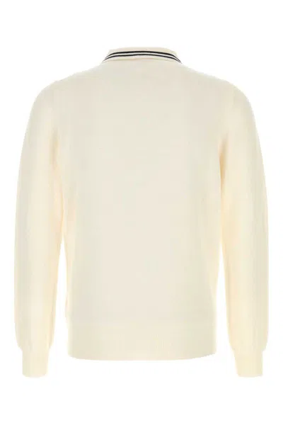 Autry Ivory Knit Polo Shirt In Neutral