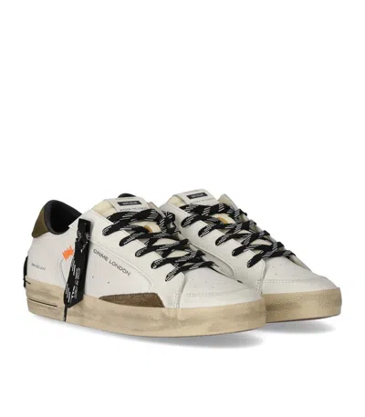 Crime London Sk8 Deluxe White Military Sneaker In White