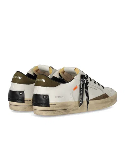 Crime London Sk8 Deluxe White Military Sneaker In White
