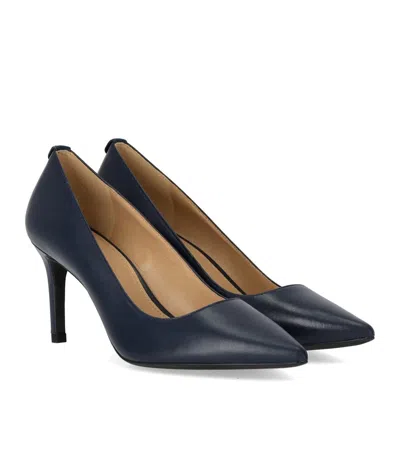 Michael Kors Alina Leather Heels In Blue