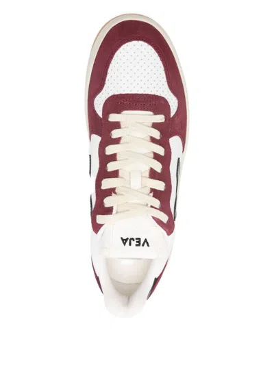 Veja Leather Sneakers With Rubber Sole And Perforated Detailing In Multi