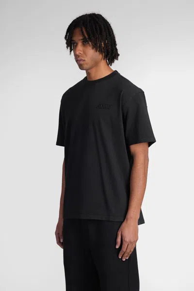 Autry Crew Neck Logo Embroidered T-shirt In Black