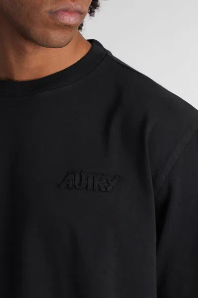 Autry Crew Neck Logo Embroidered T-shirt In Black