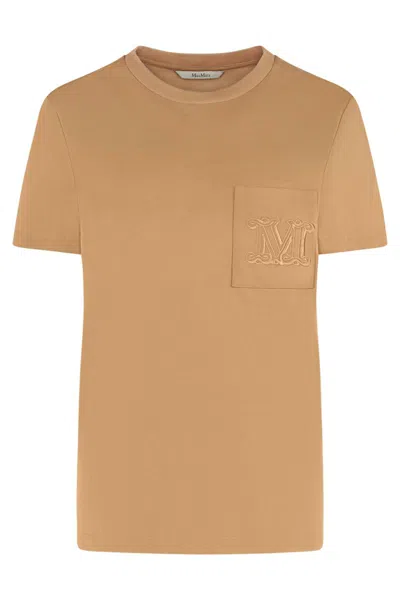 Max Mara Camel-coloured T-shirt In Cotton Women In Neutral