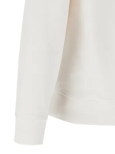 Hugo Boss Relaxed-fit Sweatshirt In Cotton Terry With Logo Print In White