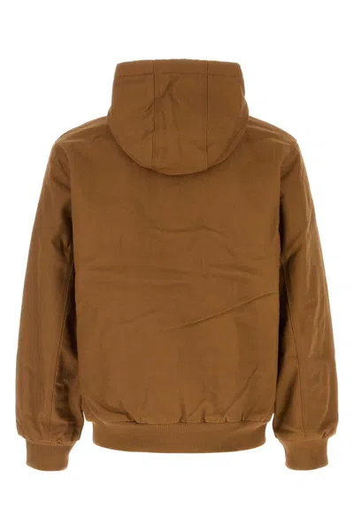 Carhartt Active Jacket With Hood And Pockets In Brown